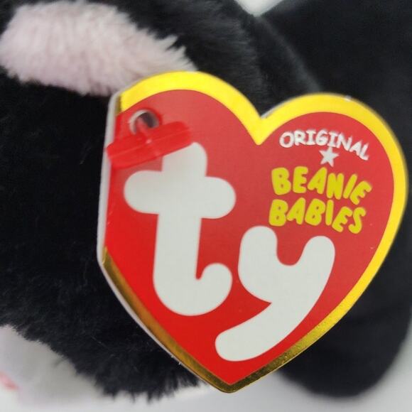 Ty Beanie Boos Ava Cat Plush Black Wite Green Eyes Stuffed Animal Toy 6" - Picture 11 of 12